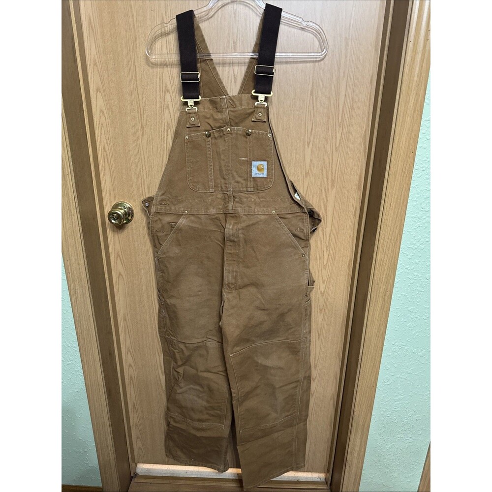Carhartt R01 BRN Overalls 36x30 Relaxed Fit Worn A Few Times